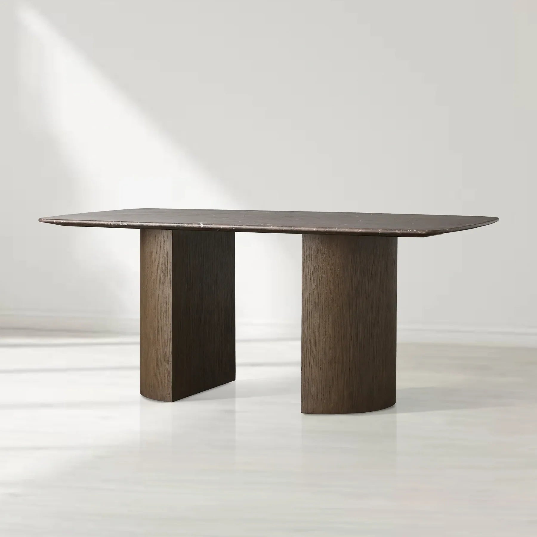 Sailor Germain Rectangular Marble Top Dining Table with Dauphine Base