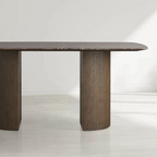 Sailor Germain Rectangular Marble Top Dining Table with Dauphine Base