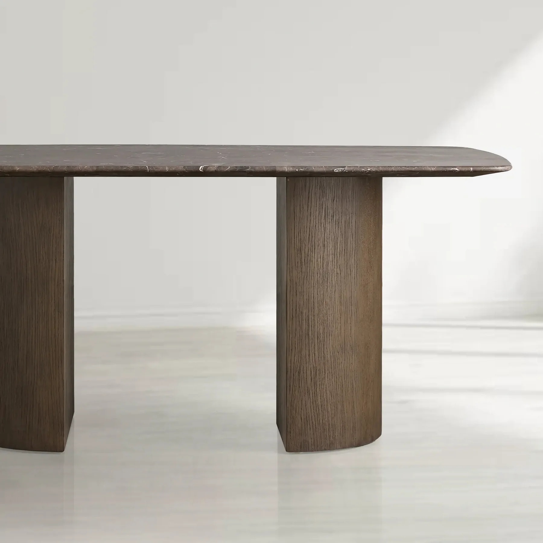 Sailor Germain Rectangular Marble Top Dining Table with Dauphine Base