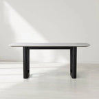 Sailor Germain Rectangular Marble Top Dining Table with Rennes Base