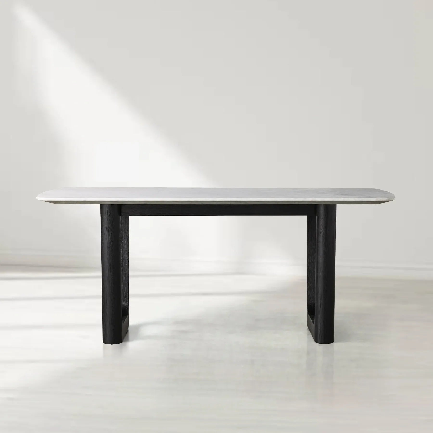 Sailor Germain Rectangular Marble Top Dining Table with Rennes Base