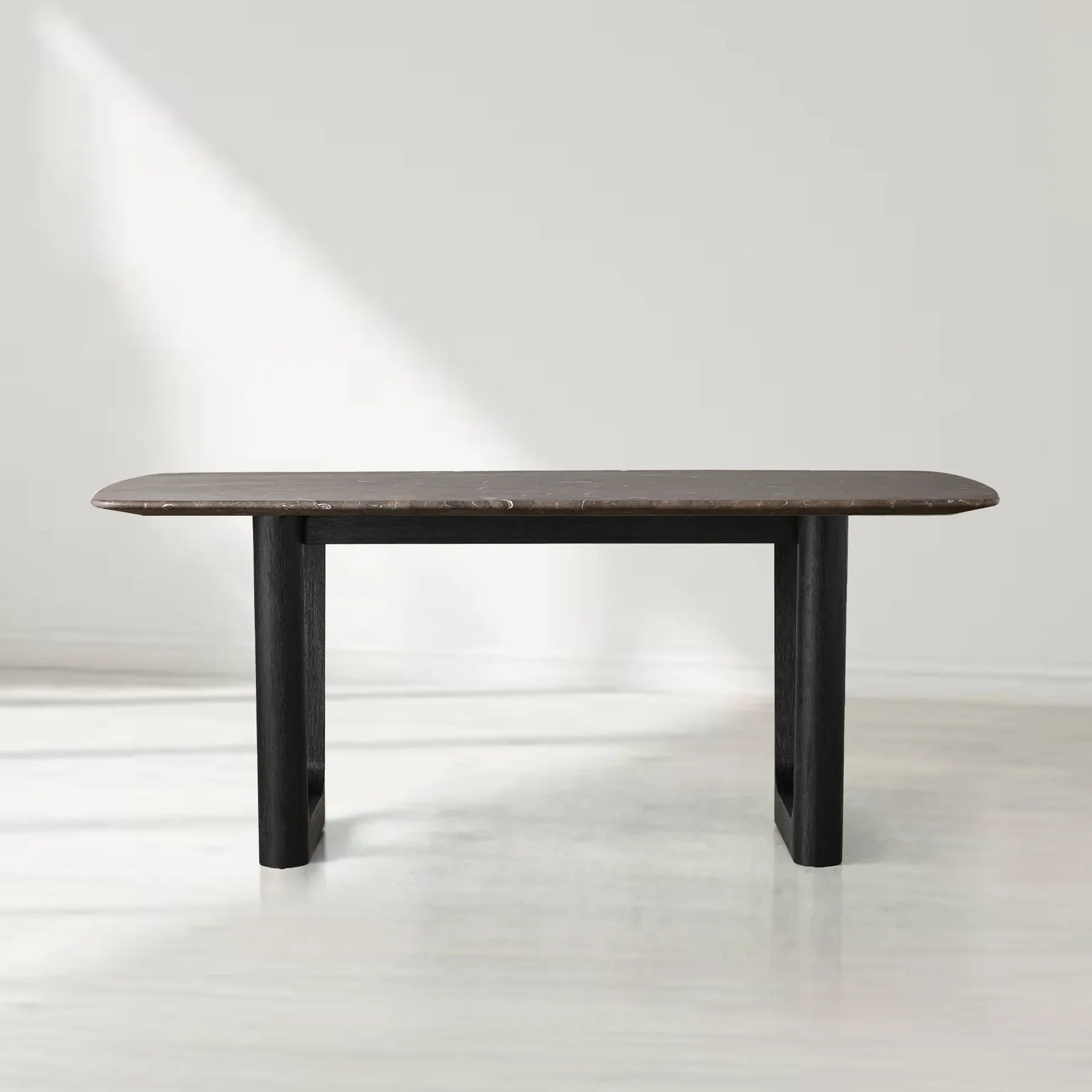 Sailor Germain Rectangular Marble Top Dining Table with Rennes Base