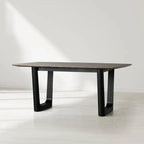 Sailor Germain Rectangular Marble Top Dining Table with Rennes Base