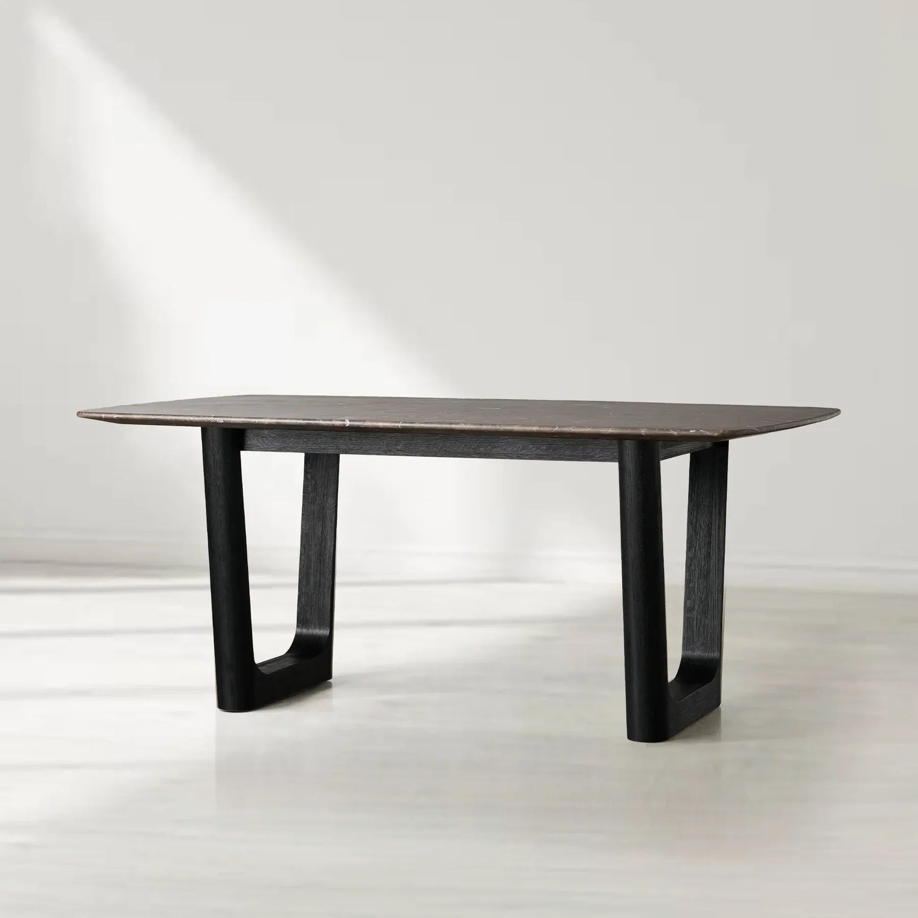 Sailor Germain Rectangular Marble Top Dining Table with Rennes Base