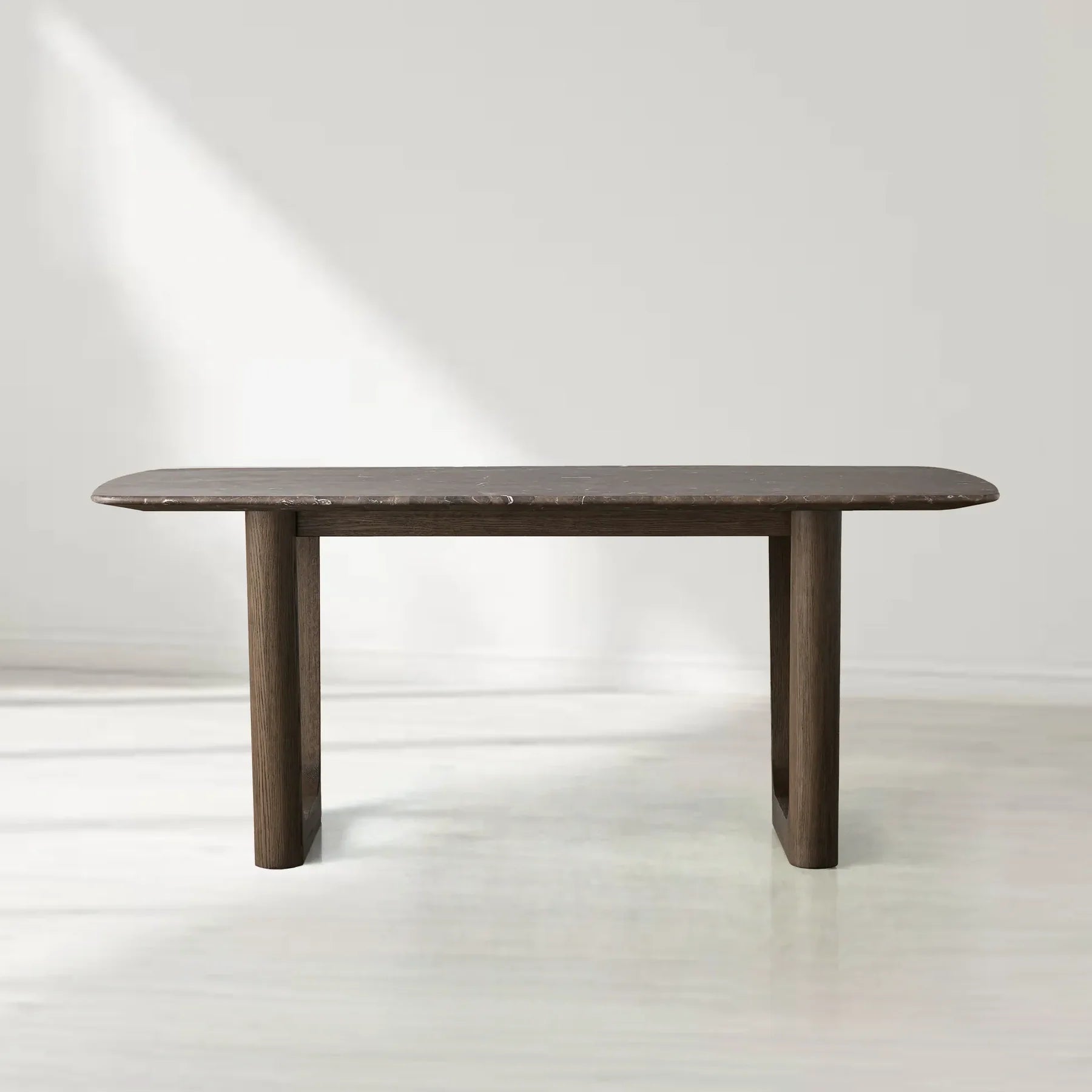 Sailor Germain Rectangular Marble Top Dining Table with Rennes Base