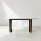 Sailor Germain Rectangular Marble Top Dining Table with Rennes Base