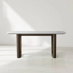 Sailor Germain Rectangular Marble Top Dining Table with Rennes Base