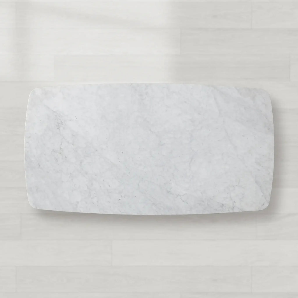 Sailor Germain Rectangular Marble Top Dining Table with Rennes Base