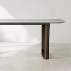 Sailor Germain Rectangular Marble Top Dining Table with Rennes Base