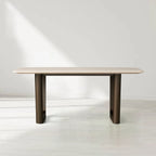 Sailor Germain Rectangular Marble Top Dining Table with Rennes Base
