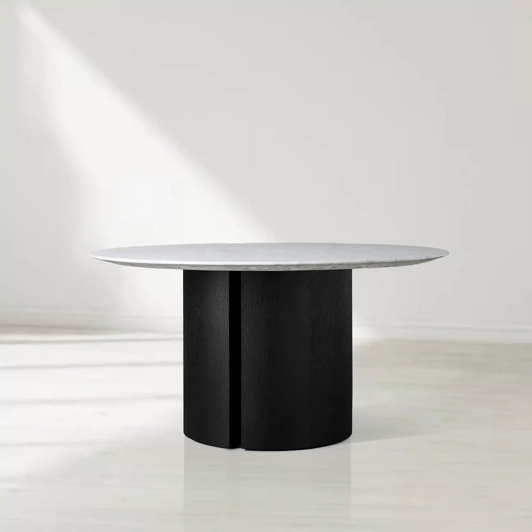 Sailor Germain Round Marble Top Dining Table with Dauphine Base