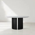 Sailor Germain Round Marble Top Dining Table with Dauphine Base