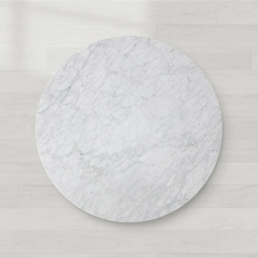 Sailor Germain Round Marble Top Dining Table with Dauphine Base