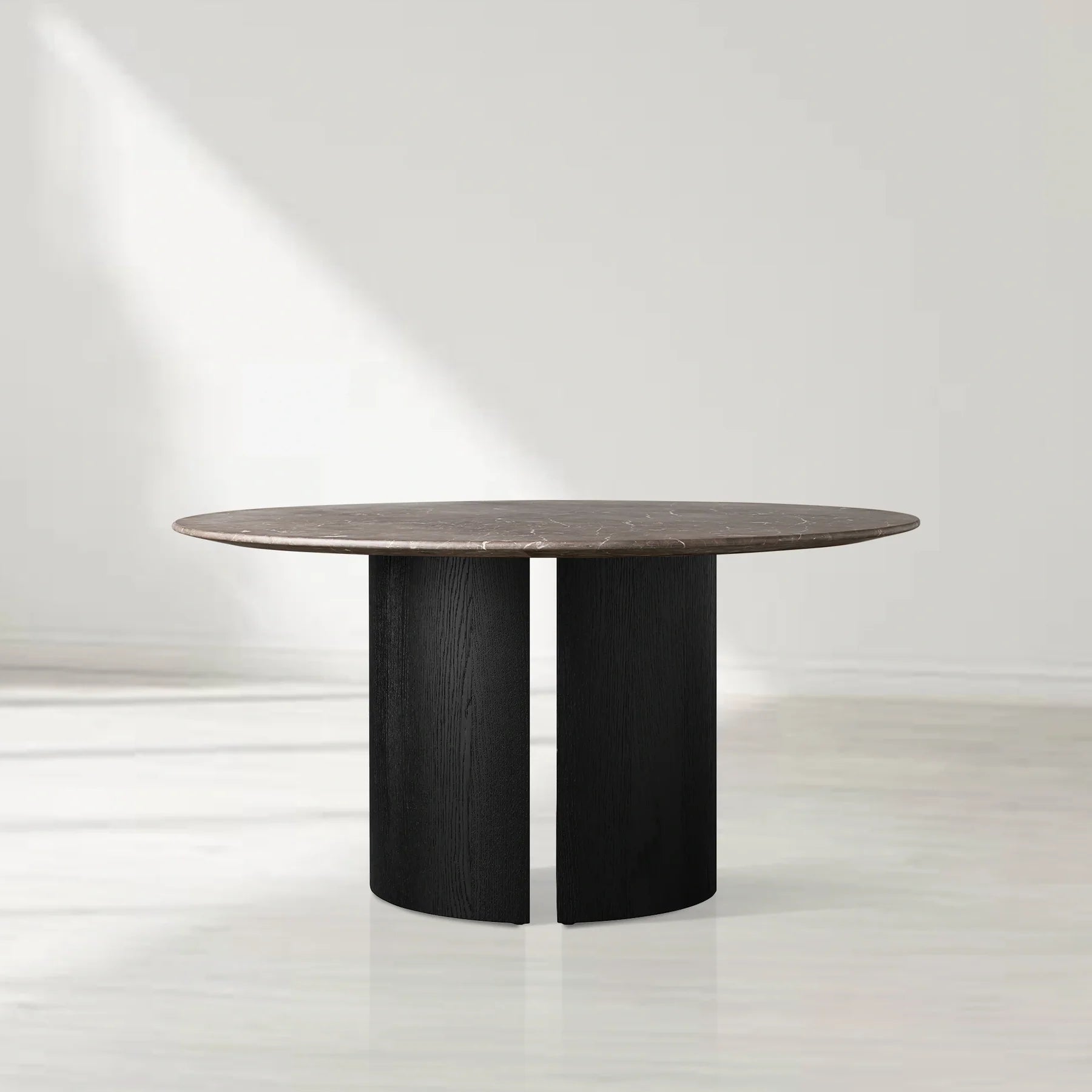 Sailor Germain Round Marble Top Dining Table with Dauphine Base