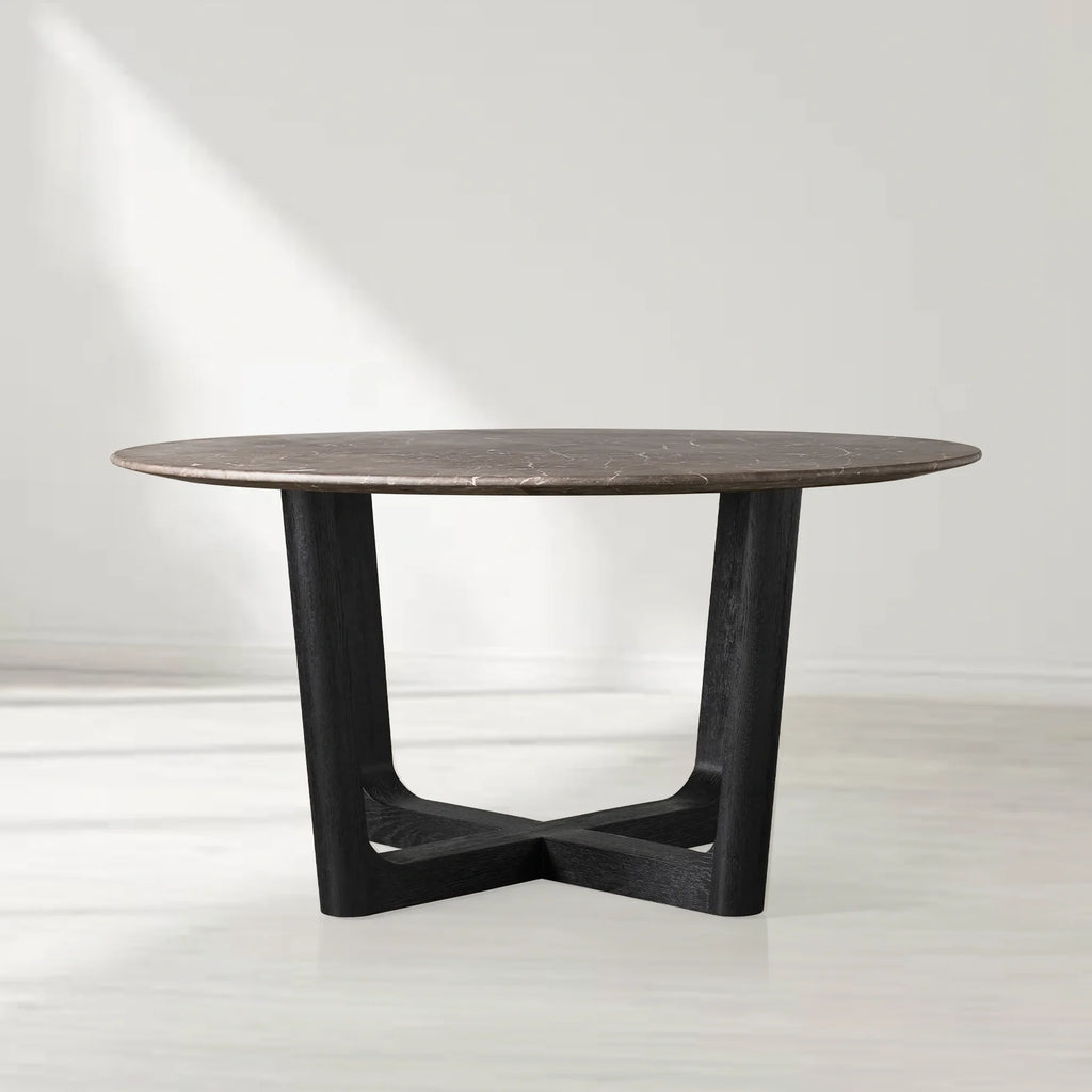 Sailor Germain Round Marble Top Dining Table with Rennes Base