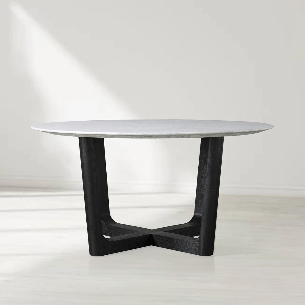 Sailor Germain Round Marble Top Dining Table with Rennes Base