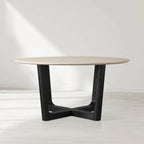 Sailor Germain Round Marble Top Dining Table with Rennes Base