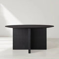 Sailor Germain Round Oak Wood Dining Table with Clement Base