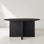 Sailor Germain Round Oak Wood Dining Table with Clement Base
