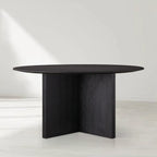Sailor Germain Round Oak Wood Dining Table with Clement Base