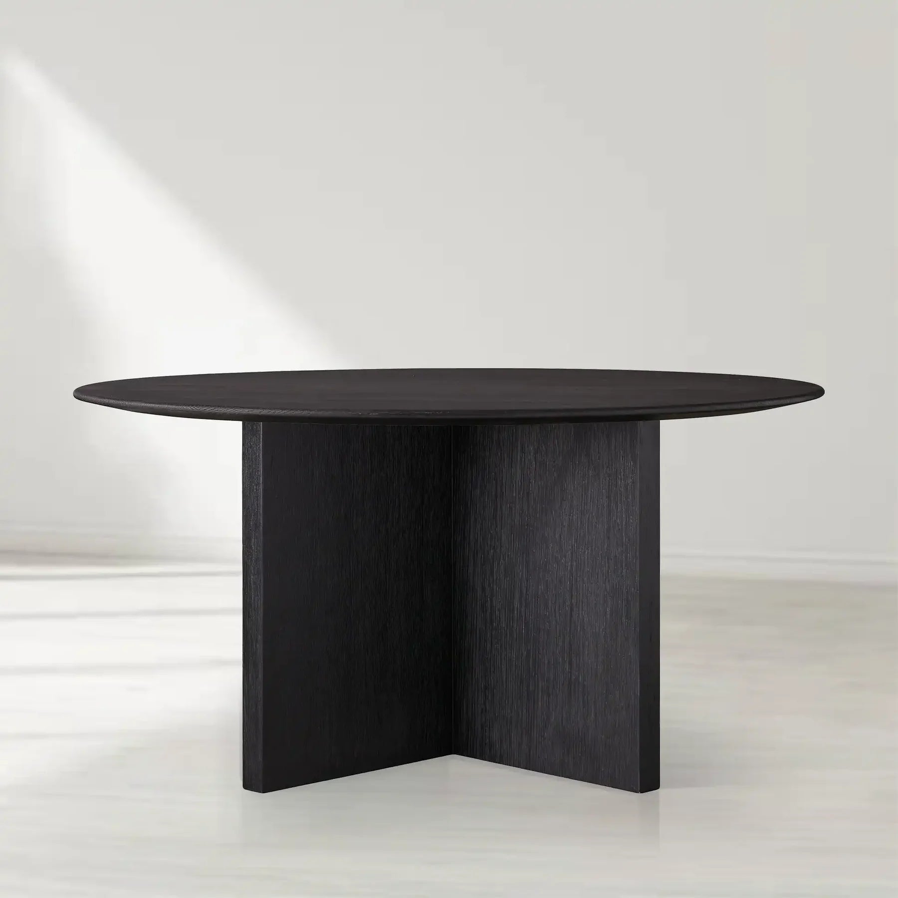 Sailor Germain Round Oak Wood Dining Table with Clement Base