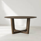 Sailor Germain Round Oak Wood Dining Table with Rennes Base
