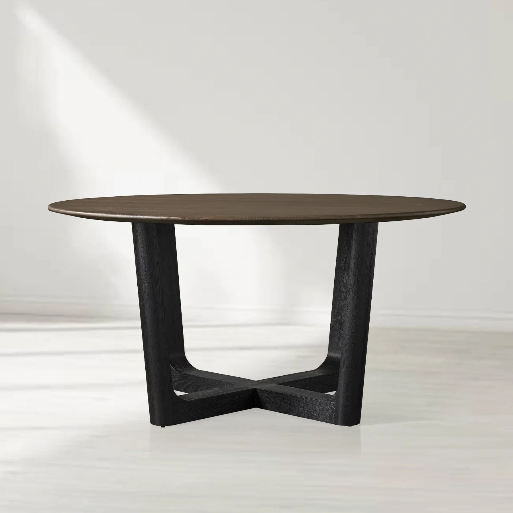 Sailor Germain Round Oak Wood Dining Table with Rennes Base