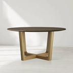 Sailor Germain Round Oak Wood Dining Table with Rennes Base