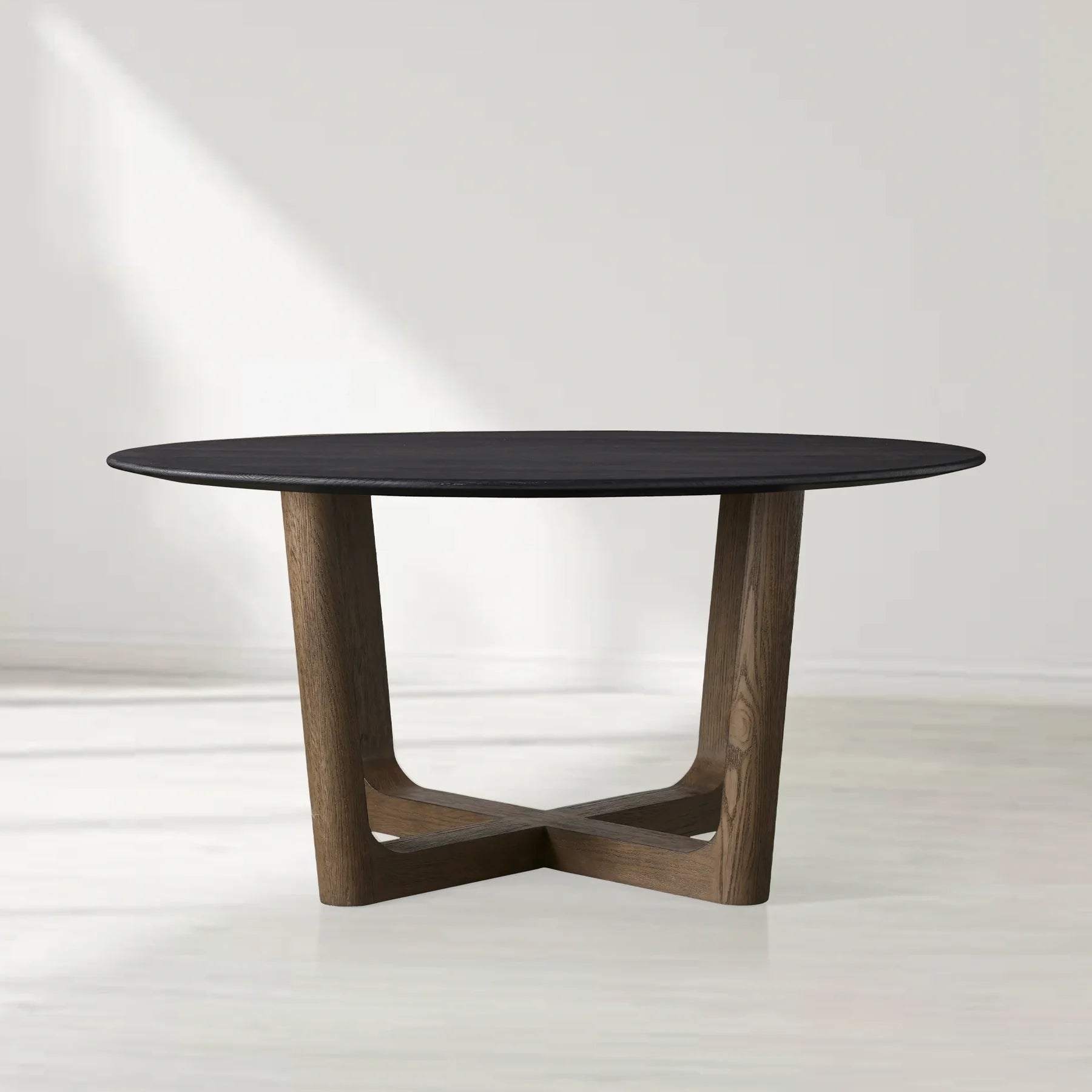 Sailor Germain Round Oak Wood Dining Table with Rennes Base