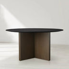 Sailor Germain Round Wood Dining Table with Clement Base Design