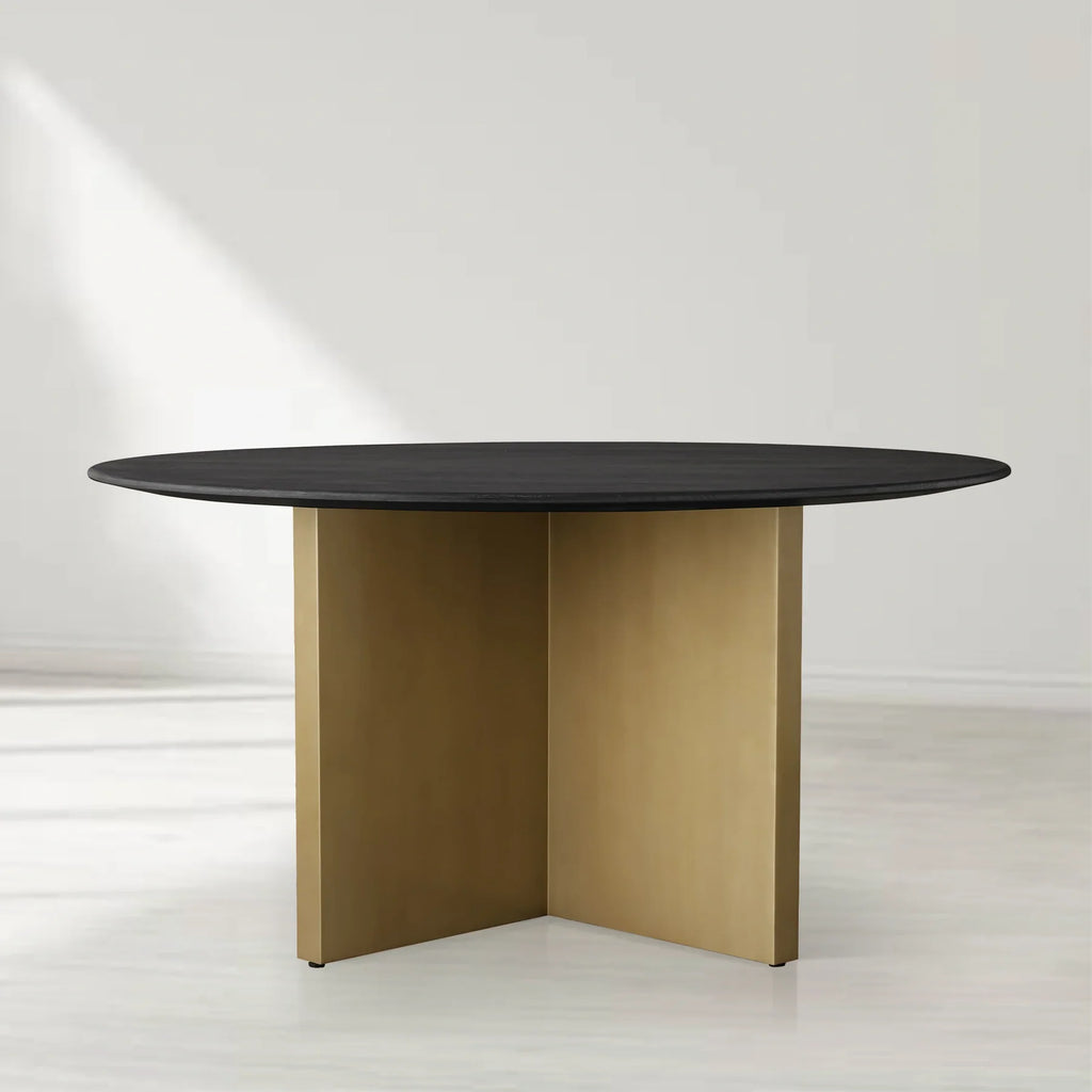 Sailor Germain Round Wood Dining Table with Clement Base Design