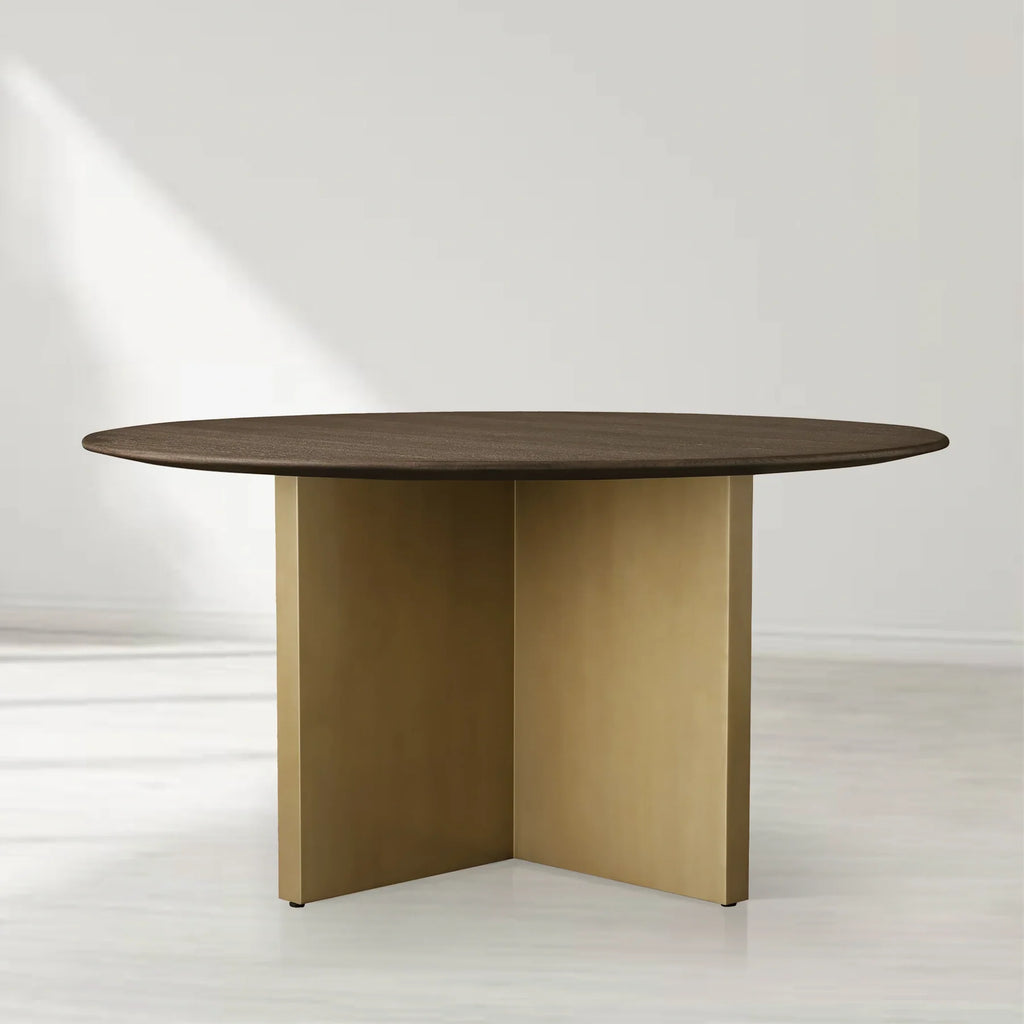 Sailor Germain Round Wood Dining Table with Clement Base Design