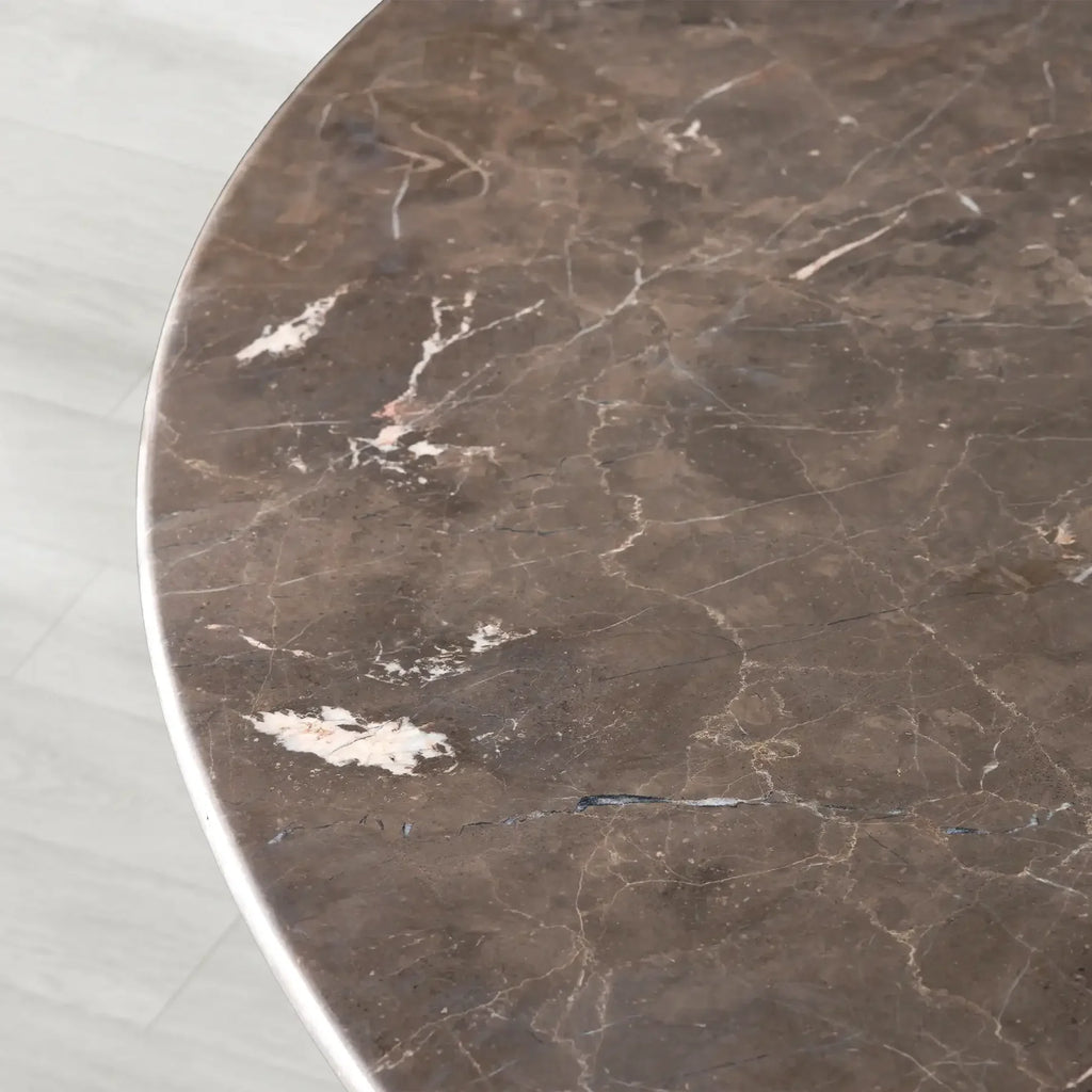 Sailor Germain Round Stone Top Dining Table with Clement Wood Base