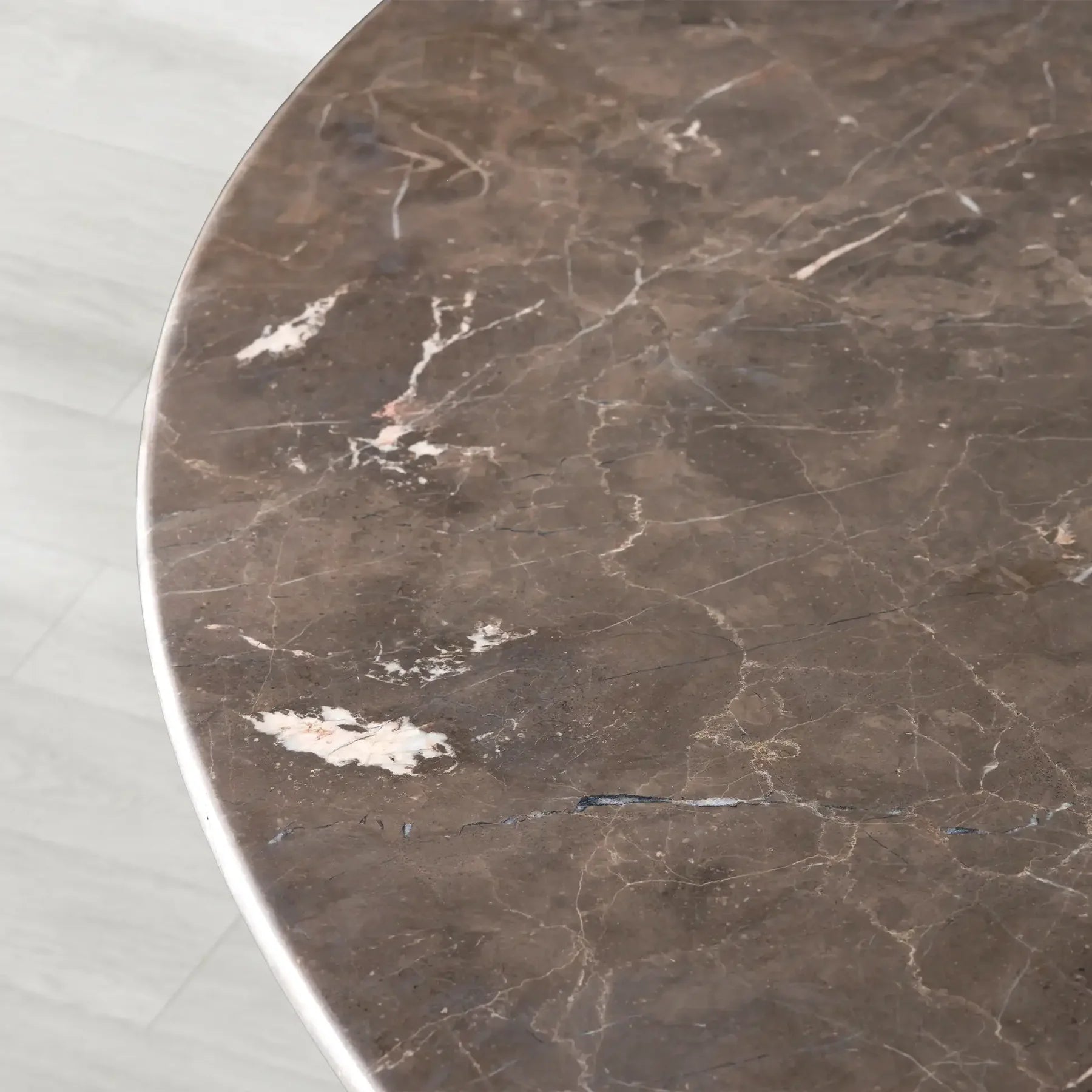 Sailor Germain Round Stone Top Dining Table with Clement Wood Base