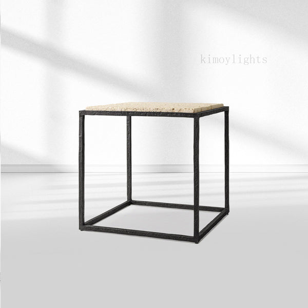 SalVerve Stone Square Side Table