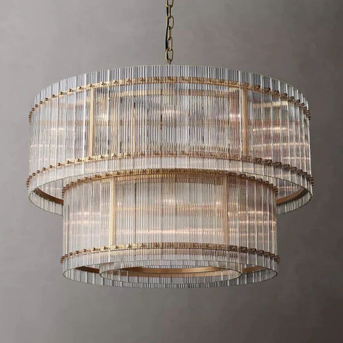 Sanma Two-Tier Luxury Round Chandelier 48"