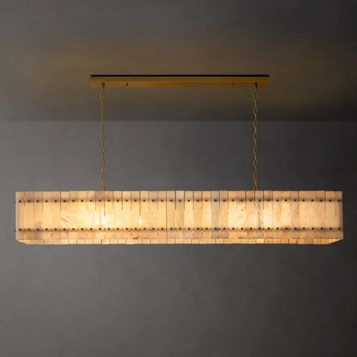 Sanma Alabaster Linear Chandelier 72"