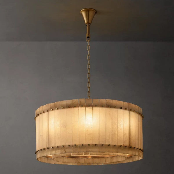 Sanma Alabaster Round Chandelier 37"