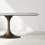 Santos Marble Top Tulip Base Dining Table