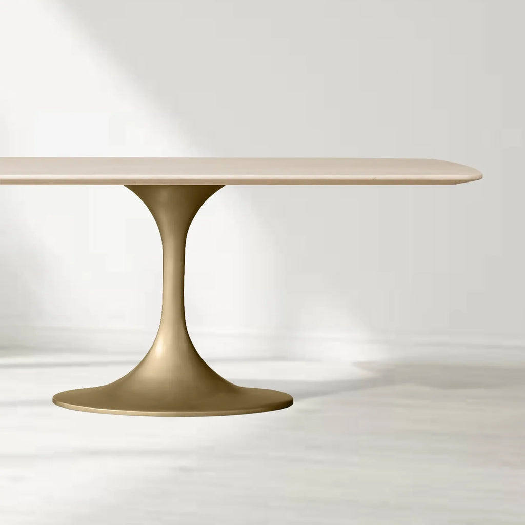 Santos Marble Top Tulip Base Dining Table