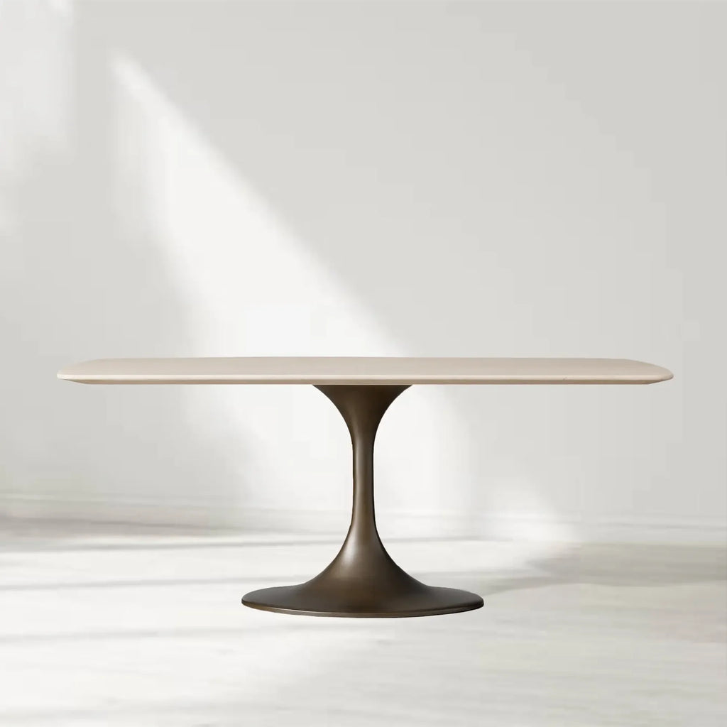 Santos Marble Top Tulip Base Dining Table