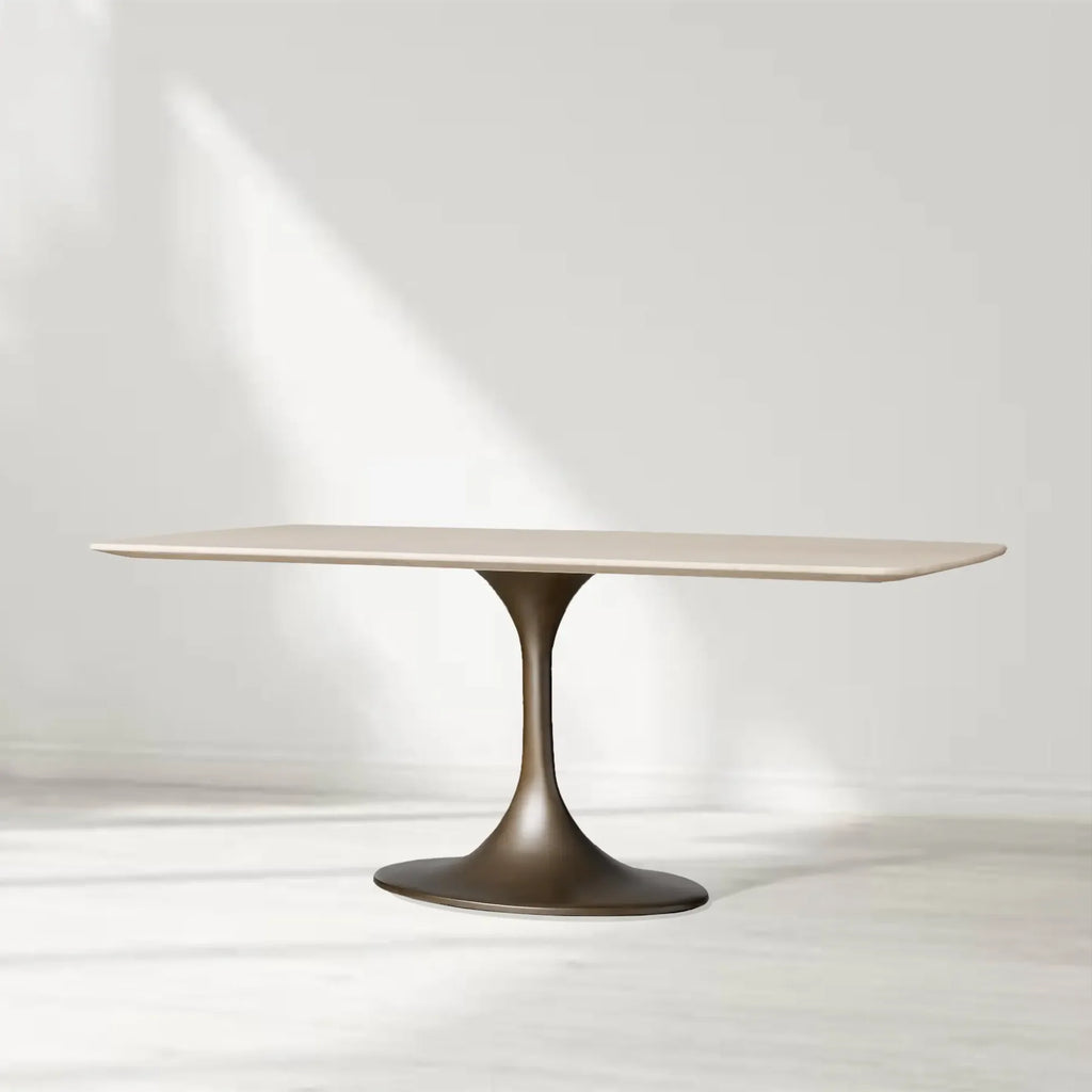 Santos Marble Top Tulip Base Dining Table
