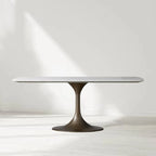 Santos Marble Top Tulip Base Dining Table