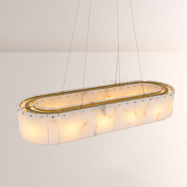 Sawyer Alabaster Rectangle Chandelier 40 54