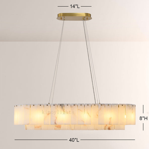 Sawyer Alabaster Rectangle Chandelier 40 54