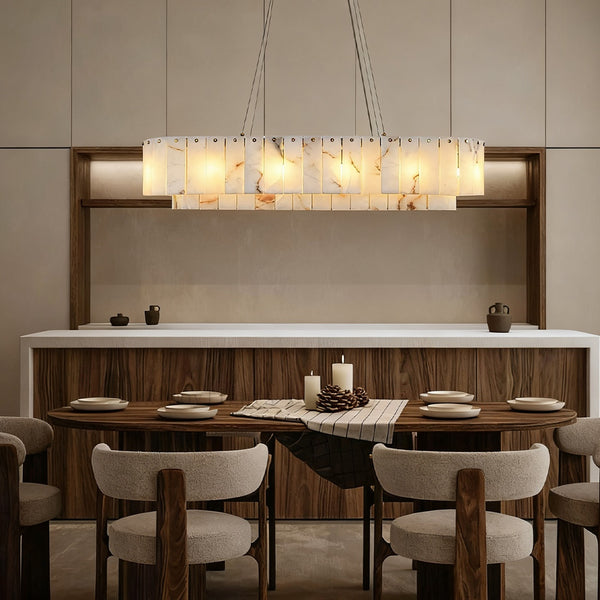 Sawyer Alabaster Rectangle Chandelier 40 54