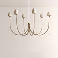 Saylor 6-Light Curved Arm Chandelier with Linen Shades
