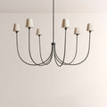 Saylor 6-Light Curved Arm Chandelier with Linen Shades
