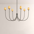 Saylor 6-Light Curved Arm Chandelier with Linen Shades