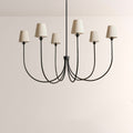 Saylor 6-Light Curved Arm Chandelier with Linen Shades